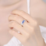 Buddha Stones Tibetan Blue Lotus Auspicious Clouds Copper Enlightenment Ring Ring BS 4