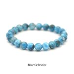 Buddha Stones Natural Stone Quartz Healing Beads Bracelet Bracelet BS 8mm Blue Celestite