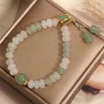Buddha Stones Natural Tianshan Jade Abacus Beads Butterfly Prosperity Bracelet Bracelet BS 4