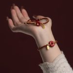 Buddha Stones Natural Cinnabar Peace Buckle Fu Character Charm Blessing Braided Bracelet Bracelet BS 1