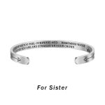 Buddha Stones Inspirational Bracelets Personalized Gift for Her Him Engraved Mantra Cuff Bangle Crown Jewelry Bracelet BS For sister