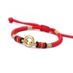 Buddha Stones FengShui Lucky Red String Couple Bracelet Bracelet BS Red (Bracelet Size 14+10cm)