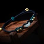 Buddha Stones Round Peace Buckle Jade Abundance Wealth String Bracelet Bracelet BS 1