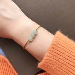 Buddha Stones Three Beads Jade Luck String Weave Bracelet Bracelet BS 4