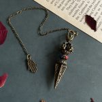 Buddha Stones Pentagram Eye of God Feather Hamsa Copper Healing Necklace Pendant Pendulum Necklaces & Pendants BS Hamsa