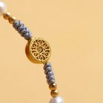 Buddha Stones Copper Coin Fortune Tree Pearl Luck Blue Rope Braided Bracelet Bracelet BS 24