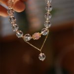 Buddha Stones Natural Silver Sheen Obsidian Pink Crystal White Crystal Protection Yin Yang Color Couple Bracelet Bracelet BS 4