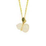Buddha Stones 925 Sterling Silver Hetian Jade Gourd Abundance Necklace Pendant Necklaces & Pendants BS 11