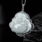 Buddha Stones 925 Sterling Silver Laughing Buddha Natural Jade Abundance Necklace Pendant Necklaces & Pendants BS Jade (Prosperity ♥ Abundance)