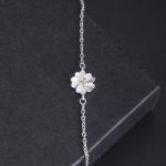 Buddha Stones 925 Sterling Silver Cherry Blossom Blessing Chain Bracelet Bracelet BS 2