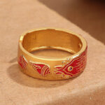 Buddha Stones Five Scriptures Copper Healing Ring Ring BS 1