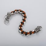 Buddha Stones Dragon Leather Titanium Steel Protection Luck Braided Bracelet Bracelet BS 8