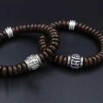 Buddha Stones Natural Tibetan Coconut Shell Om Mani Padme Hum Positive Bracelet Bracelet BS 24