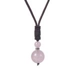 Buddha Stones Tibetan Jade Harmony Necklace Necklace BS Pink Crystal