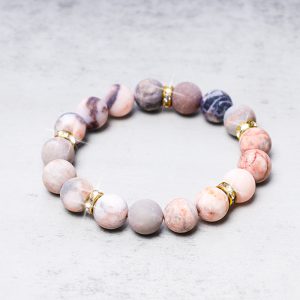 Buddha Stones Anxiety Stress Healing Crystal Zebra Jasper Bead Bracelet Bracelet BS main