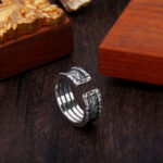 Buddha Stones 925 Sterling Silver Retro Tang Dynasty Flower Design Luck Adjustable Ring Ring BS 6