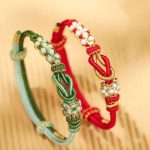 Buddha Stones Handmade Peach Blossom Knot Eight Thread Peace Knot Luck Protection Bracelet Bracelet BS main