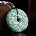 Buddha Stones Year of the Dragon Natural Jade Nine Dragons Peace Buckle Protection Necklace Pendant Necklaces & Pendants BS 2