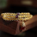 Buddha Stones Citrine Amethyst PiXiu Prosperity Happiness Protection Bracelet Bracelet BS Citrine(Happiness♥Prosperity)