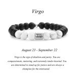 Buddha Stones 12 Constellations of the Zodiac Natural Frosted Stone White Turquoise Bead Fortune Bracelet Bracelet BS Virgo