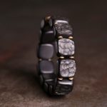 Buddha Stones Retro Ebony Wood Texture Style Copper Peace Balance Bracelet Bracelet BS 1