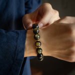 Buddha Stones Chinese Zodiac Natal Buddha Gold Sheen Obsidian Wealth Protection Bracelet Bracelet BS 2