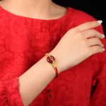 Buddha Stones Handmade Cinnabar Peace Buckle Blessing Braided Rope Bracelet Bracelet BS 6