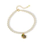 Buddha Stones 925 Sterling Silver Four Leaf Clover Flower Hetian Cyan Jade Pearl Healing Necklace Pendant Bracelet Earrings Set Bracelet Necklaces & Pendants BS Bracelet(Wrist Circumference 14-17cm)