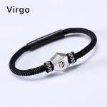 Buddha Stones 999 Sterling Silver 12 Constellations of the Zodiac Protection Handmade String Bracelet Bracelet BS Virgo 19CM