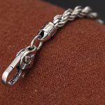 Buddha Stones 925 Sterling Silver Tibet Om Mani Padme Hum Double Dorje Vajra Twisted Design Peace Love Bracelet Bracelet BS 5