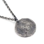 Buddha Stones 990 Sterling Silver Yin Yang Hammer Texture Harmony Necklace Pendant Necklaces & Pendants BS 7