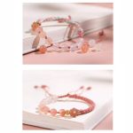 Buddha Stones Natural Gradient Agate Reincarnation Knot Peach Blossom Wealth Luck Handmade String Bracelet Bracelet BS 13