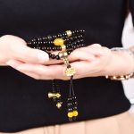Buddha Stones 108 Beads Natural Black Obsidian Lotus Fulfilment Mala Bracelet Bracelet Mala BS 2