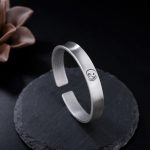 Buddha Stones 999 Sterling Silver Yin Yang Auspicious Clouds Balance Harmony Bracelet Bracelet Bangle BS Yin Yang