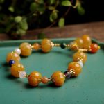 Buddha Stones Golden Silk Jade Pixiu Wealth Bracelet Bracelet BS 2