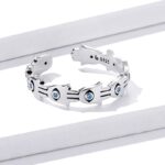 Buddha Stones 925 Sterling Silver Hamsa Symbol Zircon Adjustable Ring Ring BS 5
