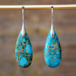 Buddha Stones Emperor Stone Crystal Happiness Earrings Earrings BS Blue Emperor Stone