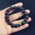 Buddha Stones Lava Rock Tiger Eye Stone Peace Healing Bracelet Bracelet BS 4