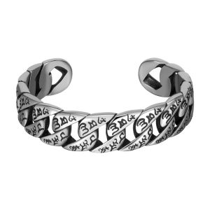Buddha Stones Tibetan Om Mani Padme Hum Mantra Titanium Steel Peace Cuf Bangle Bracelet Bracelet Bangle BS Om Mani Padme Hum(Love♥Focus)