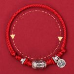 Buddha Stones 925 Sterling Silver PiXiu Fu Character Wealth Luck Handmade Braided Bracelet Bracelet BS 3