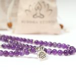 Buddha Stones Natural Amethyst Purification Mala Bracelet Bracelet BS 8