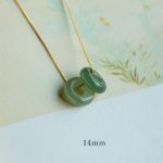 Buddha Stones Natural Round Jade Peace Buckle Luck Abundance Necklace Pendant Necklaces & Pendants BS Jade&Cyan Jade 14mm