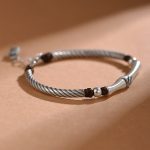 Buddha Stones 999 Sterling Silver Bamboo Pattern Cicada Luck Wealth Bracelet Bracelet BS 10