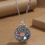 Buddha Stones Koi Fish Lotus Peace Buckle Fu Character Wealth Luck Necklace Pendant Necklaces & Pendants BS Lotus Koi Fish&Ruyi Handle Chain