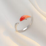 Buddha Stones Koi Fish Copper Balance Luck Adjustable Ring Rings BS 6
