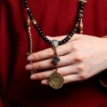 Buddha Stones 108 Mala Beads Gold Sheen Obsidian Tiger Eye Eagle's Eye Stone Wealth Bracelet Mala Bracelet BS 11