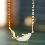 Buddha Stones 925 Sterling Silver White Jade Dolphin Luck Necklace Pendant Necklaces & Pendants BS 12