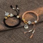 Buddha Stones Handmade Tibetan Om Mani Padme Hum Fu Character Luck Fortune Braided Bracelet Bracelet BS main