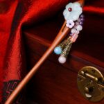 Buddha Stones Red Sandalwood Amethyst Aventurine Protection Hairpin Decoration Hairpin BS 8
