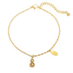 Buddha Stones 18k Gold Lucky Gourd Design Wealth Buckle Anklet Anklet BS 6